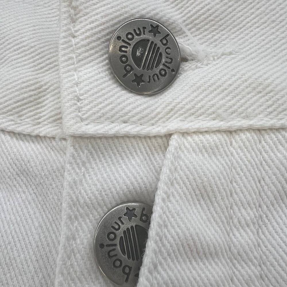 Vintage 90's Bonjour Button Fly Women's Jean Shorts Size 11/12 White - Picture 8 of 14